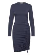 Viscose Dress Kort Kjole Navy Rosemunde