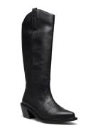 Mount Bright White Leather Boots Lange Støvler Black ALOHAS