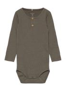 Nbmkab Ls Body Noos Bodies Long-sleeved Khaki Green Name It