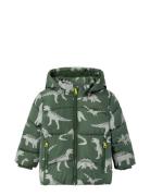 Nmmmosan Puffer Jacket Reflective Aop Foret Jakke Green Name It