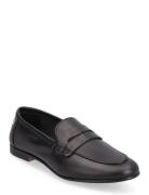 Essential Leather Loafer Loafers Flade Sko Black Tommy Hilfiger