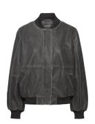 Nmaika L/S Leather Bomber Jacket Læderjakke Skindjakke Black NOISY MAY