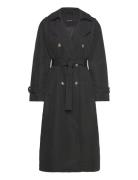 Vmchloe Long Trenchcoat Ga Noos Trenchcoat Frakke Black Vero Moda