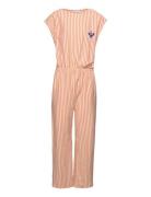 Vertical Stripes Overall Jumpsuit Orange Bobo Choses