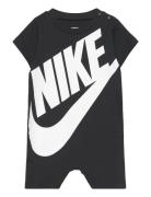 R1-Baby Knit Romper Bodysuits Short-sleeved Black Nike