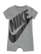 R1-Baby Knit Romper Bodysuits Short-sleeved Grey Nike