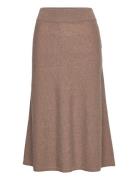 Superfine Lambswool Skirt Knælang Nederdel Beige GANT