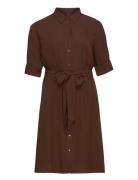 Collared Dress Knælang Kjole Brown Lauren Women