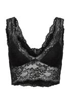 Pclina Lace Bra Top Lingerie Bras & Tops Soft Bras Bralette Black Piec...