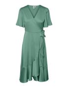 Yasthea 2/4 Midi Wrap Dress S. Noos Knælang Kjole Green YAS