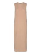 Long Knitted Dress Knælang Kjole Beige Coster Copenhagen