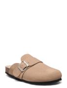 Biaolivia Mule Suede Flade Sandaler Brown Bianco