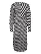 Mix Stripe Bailey Dress Knælang Kjole Grey Mads Nørgaard
