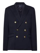 Double-Breasted Knit Blazer Blazers Double Breasted Blazers Navy Polo ...