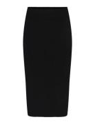 Yasassi Hw Midi Knit Skirt S. Noos Knælang Nederdel Black YAS