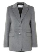 Slfsasja Wool Blazer B Blazers Single Breasted Blazers Grey Selected F...