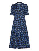 Dvf Erica Dress Knælang Kjole Blue Diane Von Furstenberg