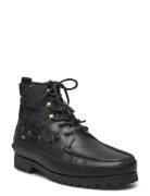 Ranger Mid Leather & Quilted Canvas Boot Snørestøvler Black Polo Ralph...