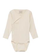 Wrap Body Ls Rib Bodies Wrap Bodies Cream Minymo