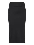 Skyler Merino Skirt Knælang Nederdel Black Ella&il