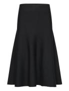 Darja Merino Skirt Knælang Nederdel Black Ella&il