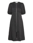 Visally 2/4 Midi Dress #8 Knælang Kjole Black Vila