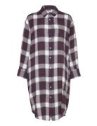 Haven Shirtdress Check Knælang Kjole Burgundy Moshi Moshi Mind