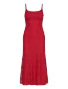 Ruby Lace Midi Dress Knælang Kjole Red Bardot