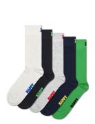 5-Pack Solid Socks Lingerie Socks Regular Socks Green Happy Socks