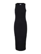 Vmlavender Sl O-Neck Calf Dress Vma Noos Knælang Kjole Black Vero Moda