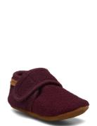 Baby Wool Slippers Slippers Hjemmesko Burgundy En Fant