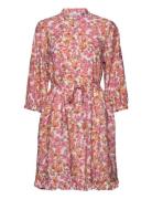 Mschadanaya Ladonna 3/4 Shirt Dress Aop Knælang Kjole Pink MSCH Copenh...