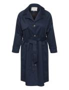 Kcelisa Trenchcoat Trenchcoat Frakke Navy Kaffe Curve