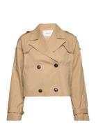 Yasveneda Ls Short Trenchcoat - Pb Trenchcoat Frakke Beige YAS