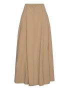 Skirt Anja Knælang Nederdel Beige Lindex