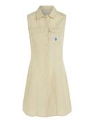 Sleeveless Cotton Shirt Dress Dresses Shirt Dresses Beige Calvin Klein...