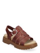 Clairemont Way Fisherman Sandal Dark Red Full Grain Flade Sandaler Bur...