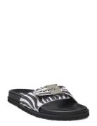 Sl Pescura Anne Printed Suede Flade Sandaler Black Scholl