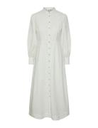 Yasmia Ls Long Dress S. Knælang Kjole White YAS