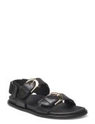 Le Black Leather Sandals Flade Sandaler Black ALOHAS