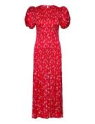 Printed Puff Sleeve Dress Maxikjole Festkjole Red ROTATE Birger Christ...