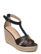 Burnished Calf-Hale-Es-Csl Espadrillos Med Hæl Sandal Black Lauren Ral...