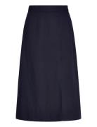 Rel Midi Linen Blend Skirt Knælang Nederdel Navy GANT