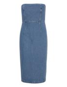 Vanda Denim Midi Dress Knælang Kjole Blue Bardot