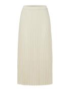 Slfalexis Mw Midi Skirt B Noos Knælang Nederdel Cream Selected Femme