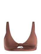 Silky Island Elongated Bra Bikinitop Brown Roxy