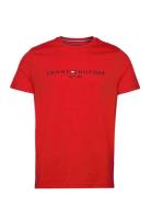 Tommy Logo Tee Tops T-Kortærmet Skjorte Red Tommy Hilfiger