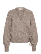 Kiaracr Knit Wrap Blousen Tops Knitwear Cardigans Beige Cream