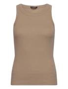 Katy Rib Tank Top Tops T-shirts & Tops Sleeveless Khaki Green Bruuns B...