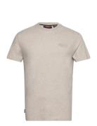 Essential Logo Emb Tee Tops T-Kortærmet Skjorte Cream Superdry